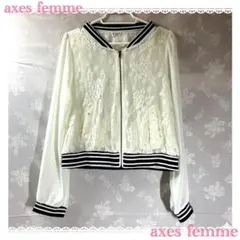 axes femme アクシーズ　レースジップアップジャケット　ブルゾンのサムネイル