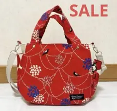 【SALE】チューリップ型トートバッグ　ショルダーバック2way エチノ鳥柄