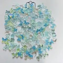 【50個】ブルー素材mix クリア ネイルパーツ　3D デコパーツ　まとめ売り