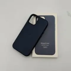 新品　純正互換品-iPhone12mini レザーケース ブルー
