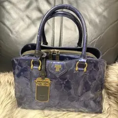 値引可anna sui バック　ブルー　ネイビー　大容量ハンドバッグのサムネイル