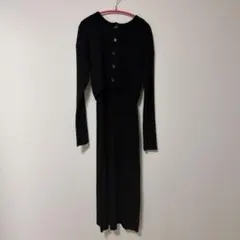 【新品タグ付き】GU マルチウェイ リブニットワンピース ブラック　Sサイズのサムネイル