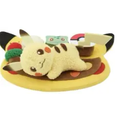 ポケモンセンターオリジナル ピカチュウ　カフェプレート風ぬいぐるみ