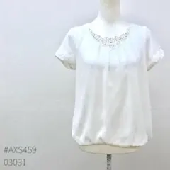 any SiS ビジュー付きシフォンブラウス ホワイト サイズ2