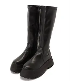 Lace Ladies 厚底ストレッチロングブーツ 23.5cm