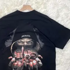 SUPREME fighter tee ブラック グラフィックプリント
