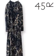 未使用 定価4.7万 45R 瑠璃ダンガリーのタンバリンブラウス 重 R刺繍