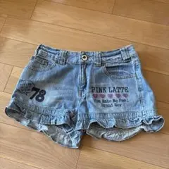 PINK LATTE フリル付きデニムショートパンツ