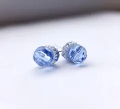 315.高級ガラスビーズ使用 手触りも透明度も高いガラス ピアスイヤリング