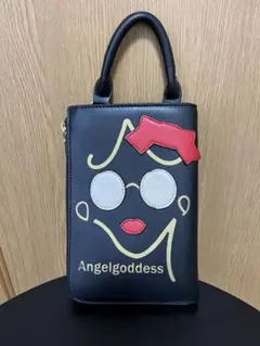 ハンドバッグ 顔デザイン 黒