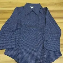 レディース 七分袖 ドット柄 シャツ