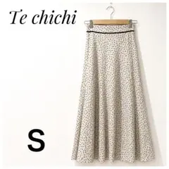 【美品】Te chichi テチチ ドット柄 フレアスカート ロングスカート 白のサムネイル