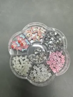 新品 ネイルパーツ マイメロ　花 ラインストーン デコパーツ まとめ売り