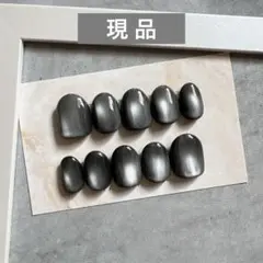 ニュアンスネイル ビー玉ネイル マグネットネイル ブラック シルバー