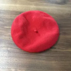 赤いウールベレー帽　キッズ