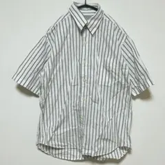 ストライプ 半袖シャツ 【M】ナチュラル カジュアル 春夏 ゆったり 着回し