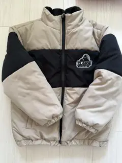 中綿コート ベージュと黒エクストララージキッズ