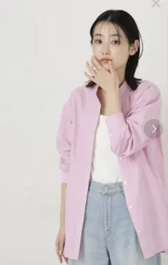 nano universe バンドカラーシャツ