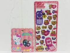 新品未開封　日焼けキティ　平成はっぴーフォン　おはじきフレークシール　正規品