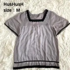 HusHusH ハッシュアッシュ 半袖ブラウス レース グレー M 1814のサムネイル