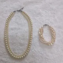 パール　ネックレス　ブレスレット　セット