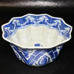 ★伊万里焼！古伊万里 染付 草花図 鉢 1点/食器！★管理157のサムネイル