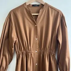 美品Rosso ブラウン シャツワンピース
