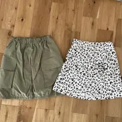 GUオリーブ160＆レオパード柄150スカート２枚セット