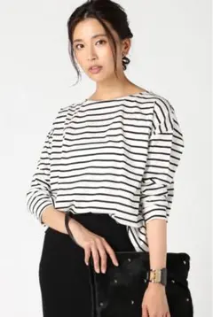 JOURNAL STANDARD レサージュ バックジップ ストライプTシャツ