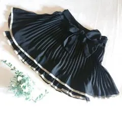 【LAISSE PASSE】プリーツミニスカートダブルフリルリボン付きバレエコア