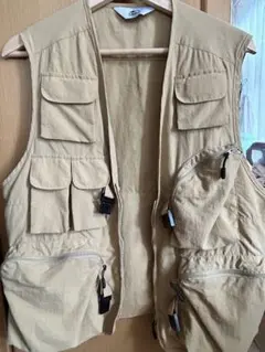 アウトドア ベスト ベージュ 6ポケット