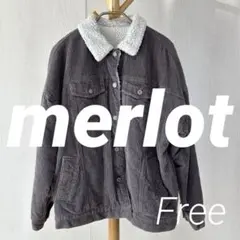 merlot コーデュロイ ボア襟 ジャケットのサムネイル