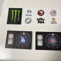 モンスターエナジー 全パリーグ球団 アサヒビール ドジャース&カブス ステッカー