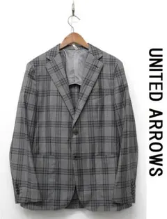 R398/美品 UNITED ARROWS ジャケット チェック 2つ釦 46