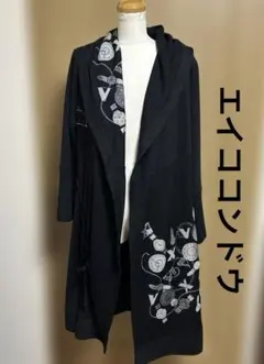 エイココンドウ ウールコート 変形デザイン チェック 総柄 Lサイズ