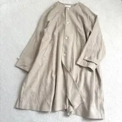 【極美品】kagure かぐれ 近年 リネンレーヨンテントコート ノーカラー