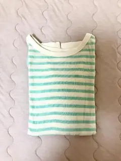 子供用ミント色ボーダー長袖カットソー130