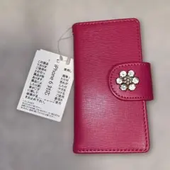 iPhone6　携帯カバーケース　ピンク　デコレーション　カード入れミラー付き❤️