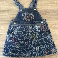 ミキハウス デニムオーバーオールワンピース