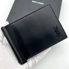 サンローランパリ マネークリップ YSLロゴ タイニーカサンドラ 黒