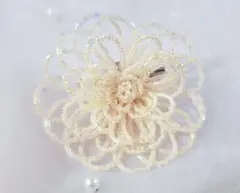 コサージュ★ビーズ クリーム 結婚式 卒業式 入園式 入学式 小さめ