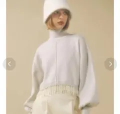 eimy istoire フリンジパールニットプルオーバー