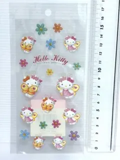 シール　蝶々　ハローキティ　平成レトロ　サンリオ　クリアシール