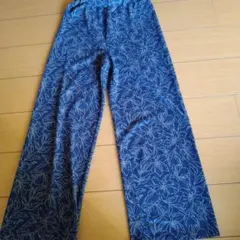 JEANASIS ネイビー 花柄 ワイドパンツ
