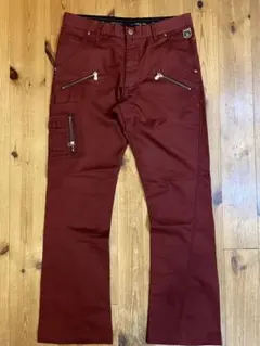 EDWIN GOLF ゴルフ　バーガンディ ストレッチパンツ ジッパーポケット