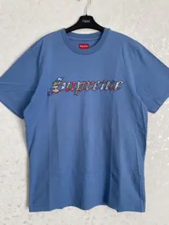 Supreme ロゴプリント Tシャツ ブルー