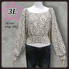 C53♦️未使用♦️バックリボン クロップド ブラウス　大きいサイズ　3L