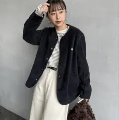 最終値下げDANTON ノーカラージャケット フリース ダントン