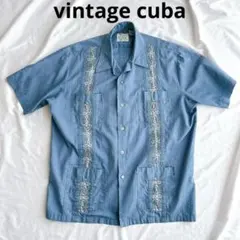 00s vintage】リネン×レーヨン レーヨンシャツ ギャバジャン 50s