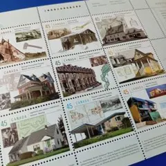7519 外国切手 カナダ カナダの歴史的な建造物や住居の変遷 大判シート